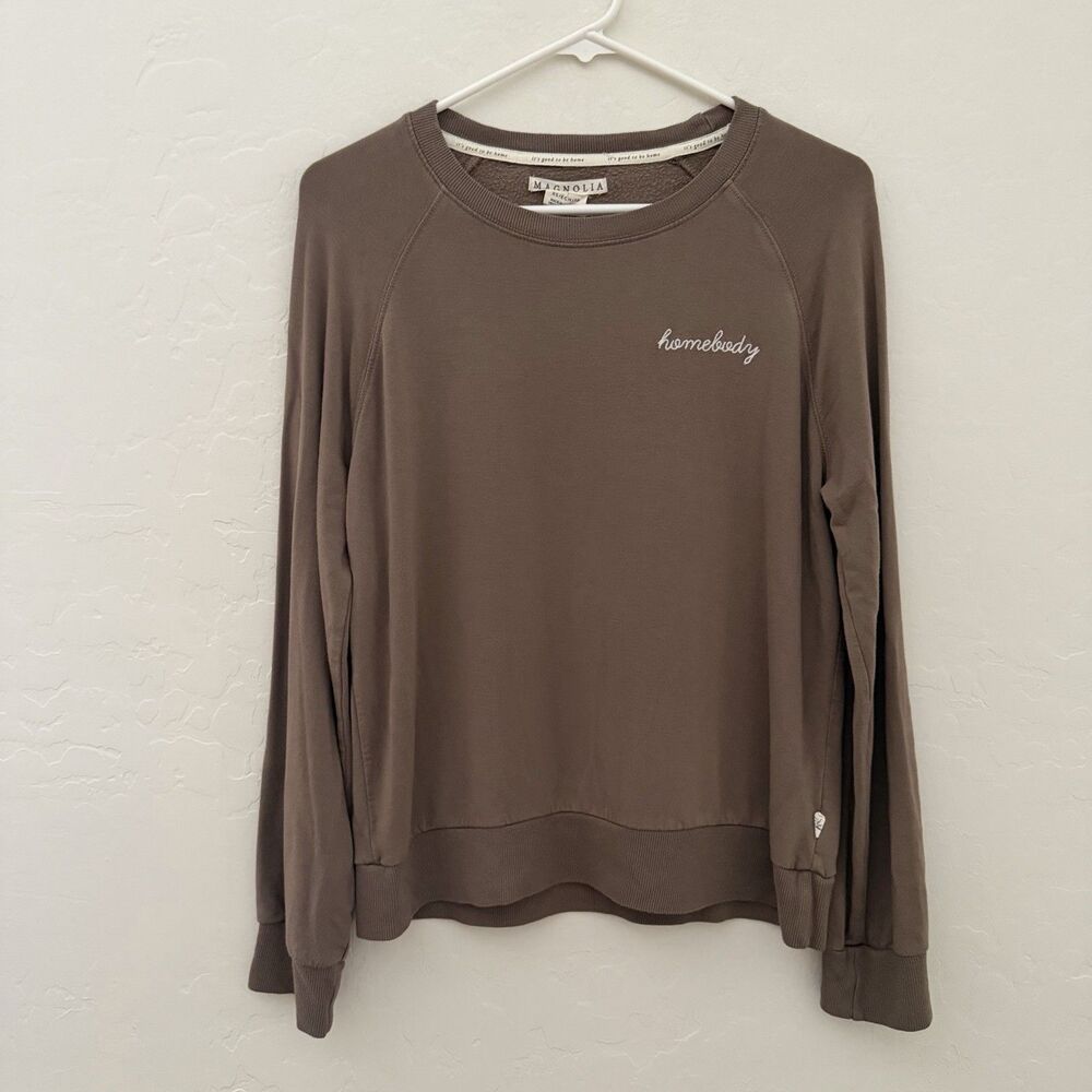 Magnolia Market Homebody Sweatshirt Oversized XS Brown Joanna Gaines Cozy Lounge